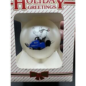 Vintage Tire Man Christmas Ornament Glass Ball New in Box! -Ball